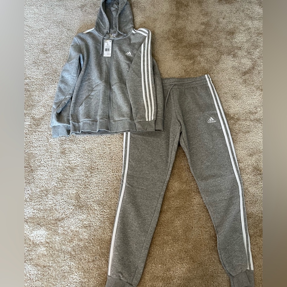 Adidas Large Gray Tracksuit.